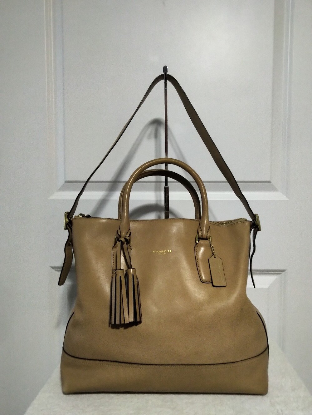 Authentic Coach Legacy Rory British Tan Leather Satchel / Crossbody Bag-19892